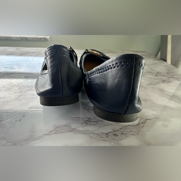 Lauren Ralph Lauren Betty navy blue leather ballet flats - Picture 9 of 10